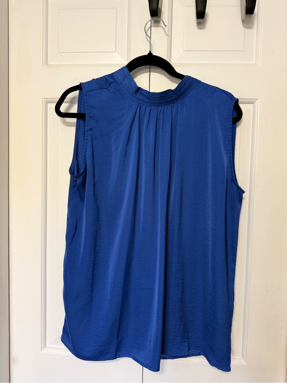 Saint Tropez West Cobalt Blue Sleeveless Pleated Neck Camisole - Good Condition
